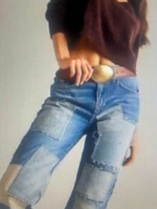 We The Free Free People Denim - We The Free Free People Bare With Me Patchwork Straight Leg Denim Jeans